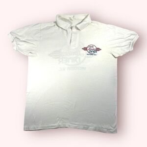 Vintage 90's White Louie Louie's Diner Collared Polo Golf Shirt Men's Size L